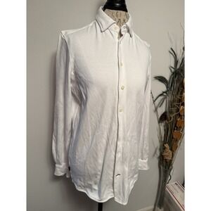 Mr Marvis Amsterdam Button Down Shirt M Men's White Handmade in Portugal Logo